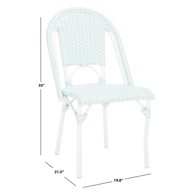2020s California Side Chair, Set of 2 - Baby Blue/White For Sale - Image 5 of 9