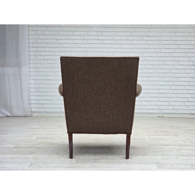 Danish Armchair in Green Velour and Ash, 1960s For Sale - Image 9 of 18