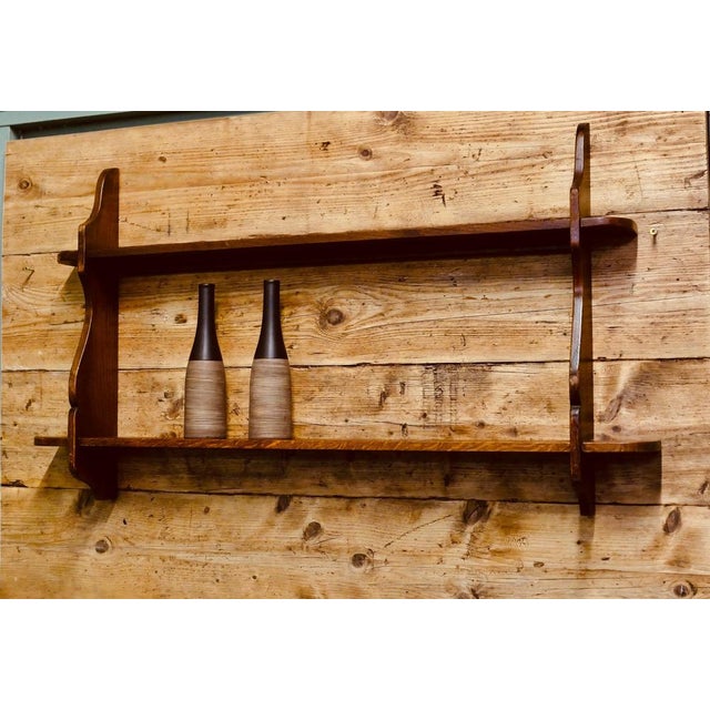 1960s Mid-Century Wall Hanging Shelves in Elm, 1960s For Sale - Image 5 of 7