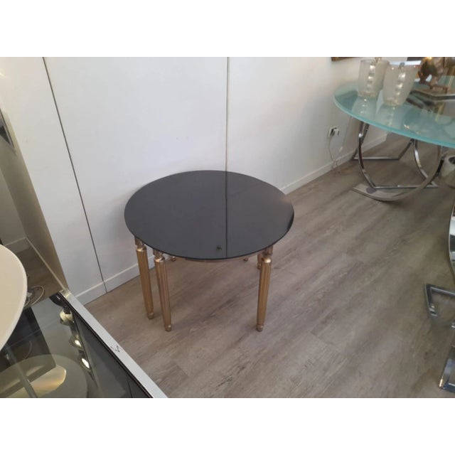 Small Demi-Lune Tables in Golden Brass, 1970s, Set of 2 For Sale - Image 4 of 13