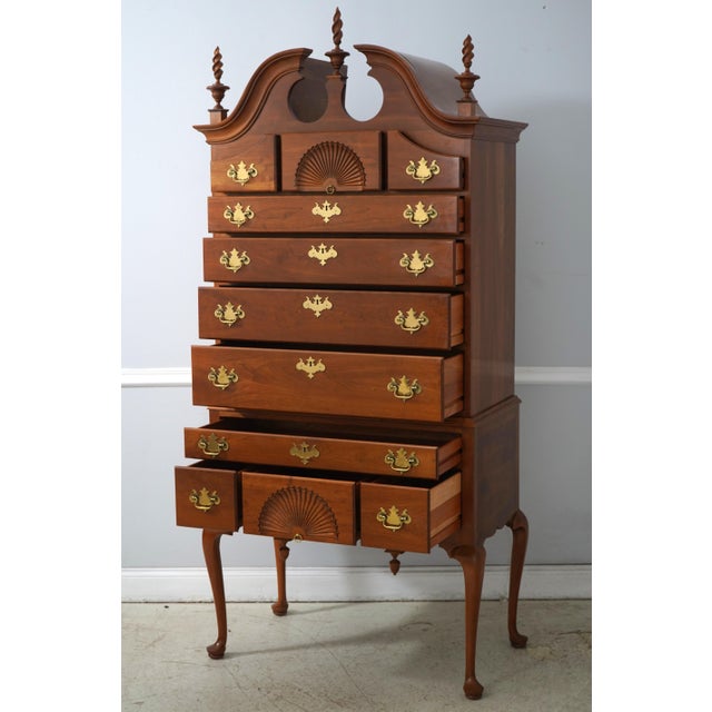 Queen Anne Stickley Cherry New England Queen Anne Highboy For Sale - Image 3 of 18