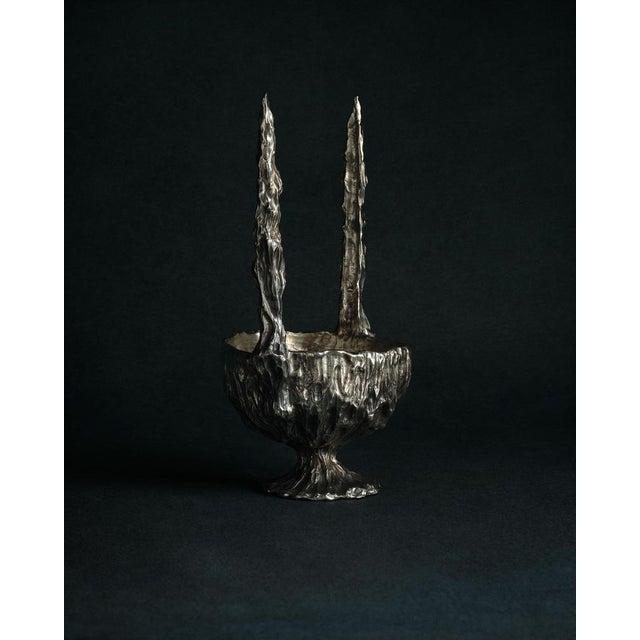 Contemporary Omnia Vanitas Vanité 10 Candelabra in Patinated Cast Bronze by William Guillon For Sale - Image 3 of 12