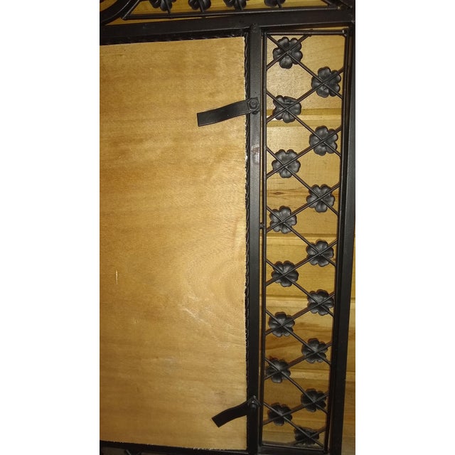 Vintage Italian Rose Floral Wall Decor Wrought Iron Frame for Mirror/Art For Sale - Image 4 of 7