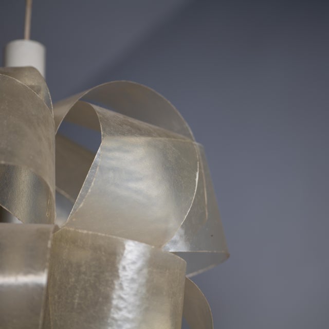 1970s Fiberglass Pendant Light by E. Botta, 1970 For Sale - Image 5 of 10