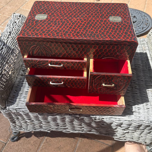 Vintage Japanese sewing or needle box, stamped on the inside with a stamp for the factory where it was made. It was made...
