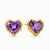 Architectural Heart Amethyst Studs. Statement Heart Stud Earrings with Natural Amethysts. Contemporary Heart Amethyst...