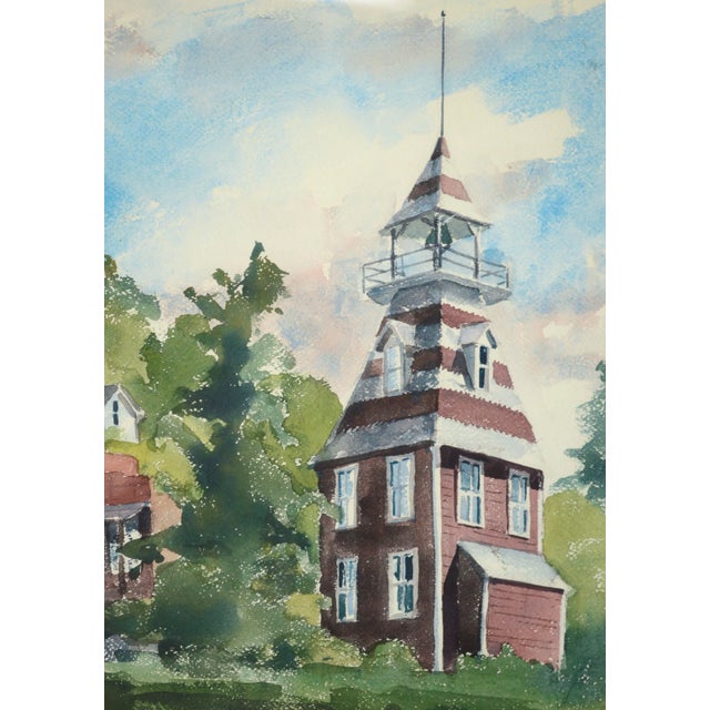 1970s Old Town Auburn, Vintage California Landscape Watercolor by Les Anderson For Sale - Image 5 of 10