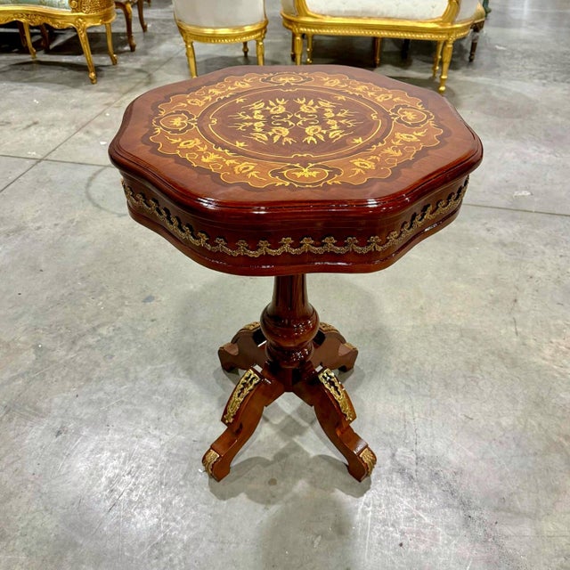 Baroque 1990s Bedside Table French Side Table Baroque Style For Sale - Image 3 of 8