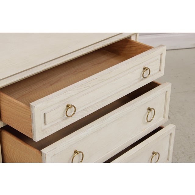 Pair of Century 3 Drawer Whitewashed Dressers Chests For Sale In Philadelphia - Image 6 of 15