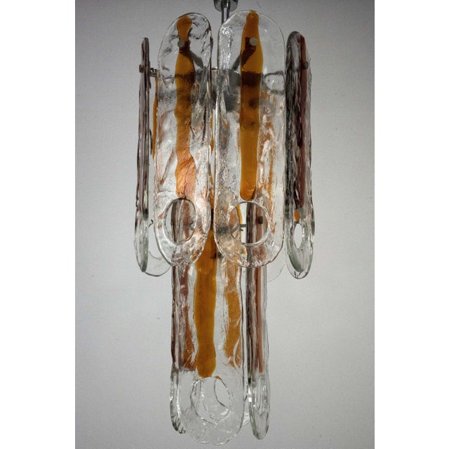Mid-Century Modern Vintage Italian Murano Glass Occhio Chandelier from Mazzega, Italy, 1970s For Sale - Image 3 of 18