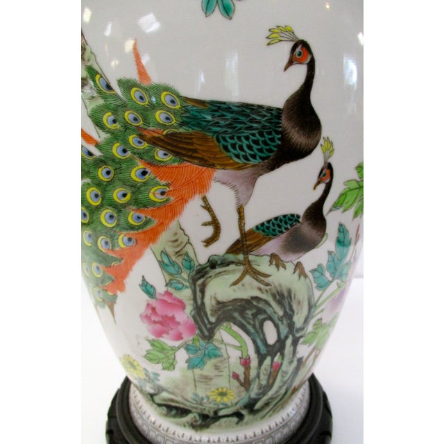 Chinese Peacock Vase on Stand Chairish