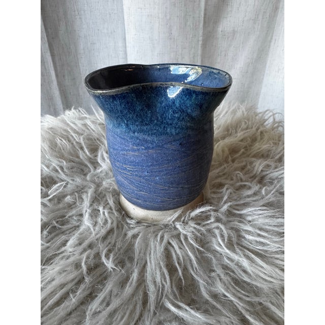 Ceramic Vintage Studio Pottery Vase, Hand Form - Heart Shape, Signed For Sale - Image 7 of 12