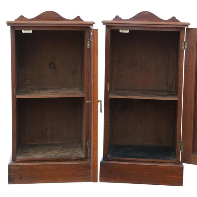 Antique Red Walnut Nightstands, 1890s, Set of 2 For Sale - Image 4 of 8