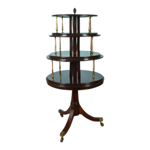 English Regency Brass Mounted Mahogany Three-Tier Dumb Waiter