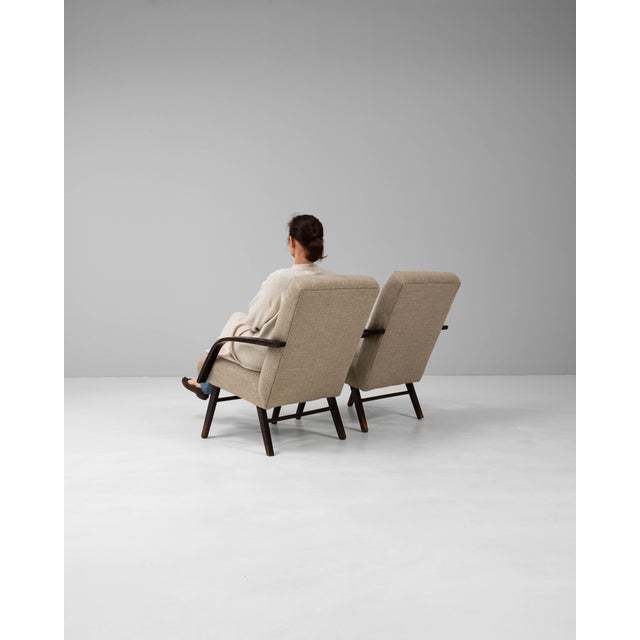 Mid 20th Century 1960s Czech Upholstered Armchairs - A Pair For Sale - Image 5 of 18