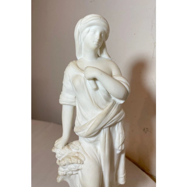 Antique 19th Century Parian Porcelain Lady European Figural Statue Figure Woman For Sale - Image 9 of 12