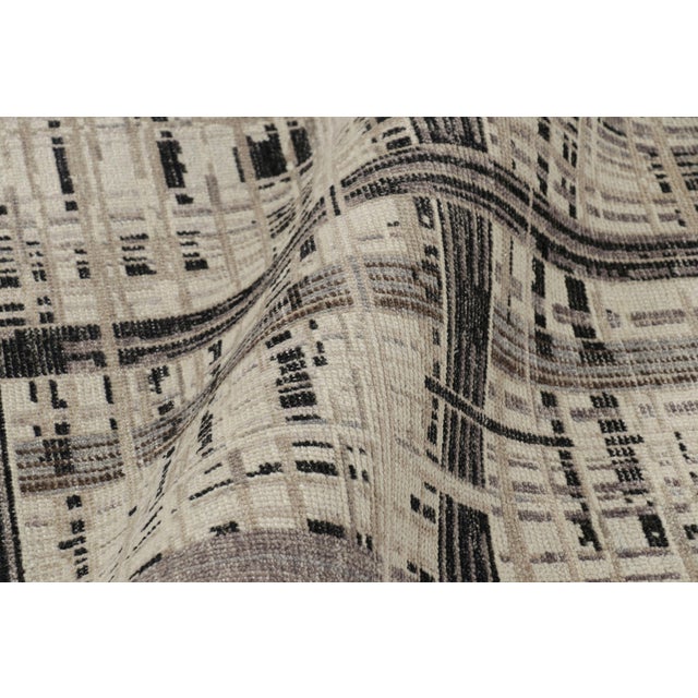 Textile Rug & Kilim’s Modern Distressed Abstract Rug in Beige, Gray and Black Tones For Sale - Image 7 of 8