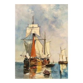 1930s Summer Day on Holland Waters Painting For Sale