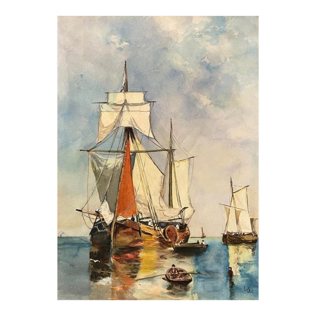 1930s Summer Day on Holland Waters Painting For Sale