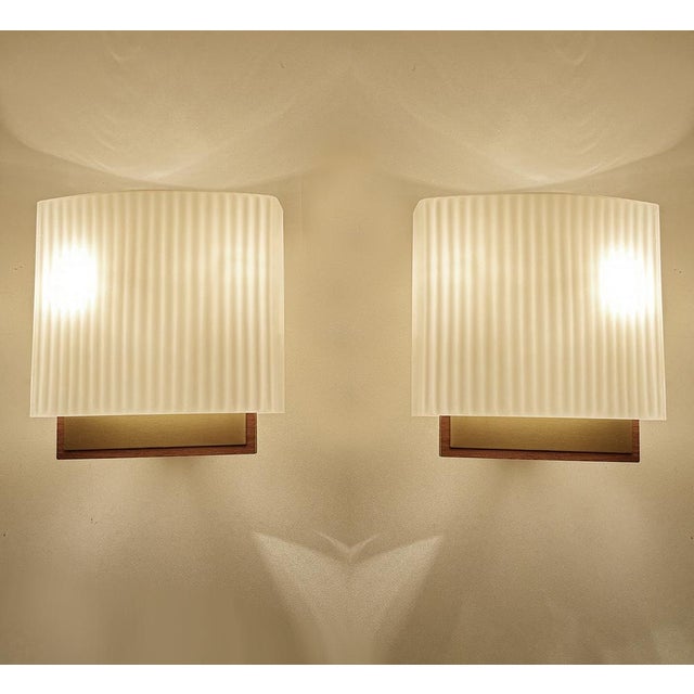 Mid-Century Modern Vintage Danish Glass Sconces, 1960s, Set of 2 For Sale - Image 3 of 18
