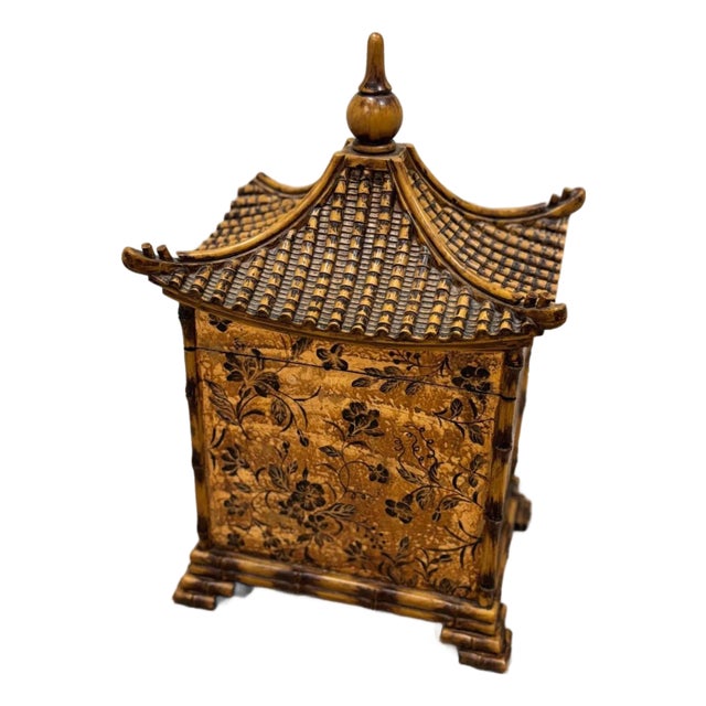 Late 20th Century Pagoda Decorative Box by Castilian Imports For Sale