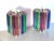 Magnificent pair of table lamps, 24 quadriedri Murano crystal multicolored prism for each lamp. Nickel metal frame....