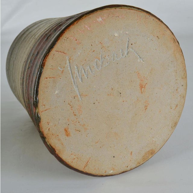 Tall Mid-Century Ceramic Studio Vases in Earth Tones attributed to Mobach, 1970s, Set of 2 For Sale - Image 16 of 17