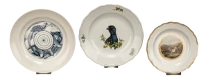 Vintage Hand-Painted Porcelain Plates with Animal Motifs from Meissen, 2010s, Set of 3