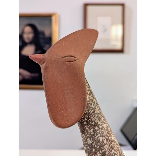 Mid 20th Century James Lovera Mid-Century Speckled Ceramic Bird Sculpture For Sale - Image 5 of 7