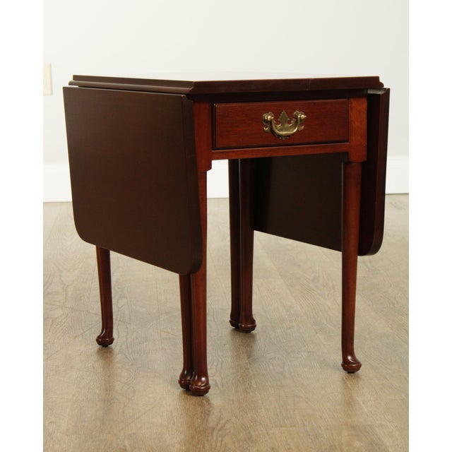 Suter's Reproductions Vintage Solid Mahogany Drop Leaf One Drawer Side