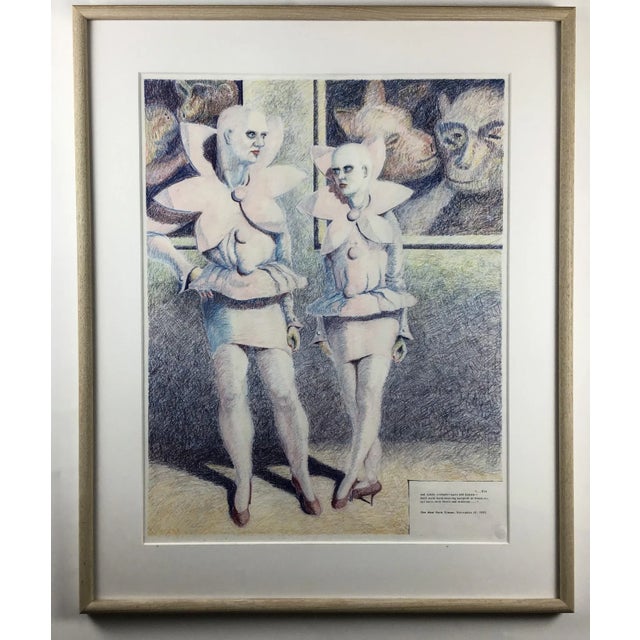 Original Pastel Painting of Eva & Adele New York Times 1993 For Sale - Image 13 of 13