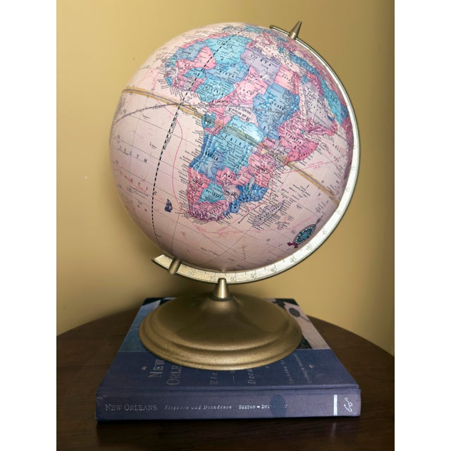 Vintage 12-inch Cram Imperial World Globe by The George F. Cram Co., likely produced in the 1980s. The globe features...