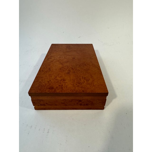 Mid 20th Century Vintage Italian Burlwood Desk Set - 5 Piece Set For Sale - Image 5 of 8