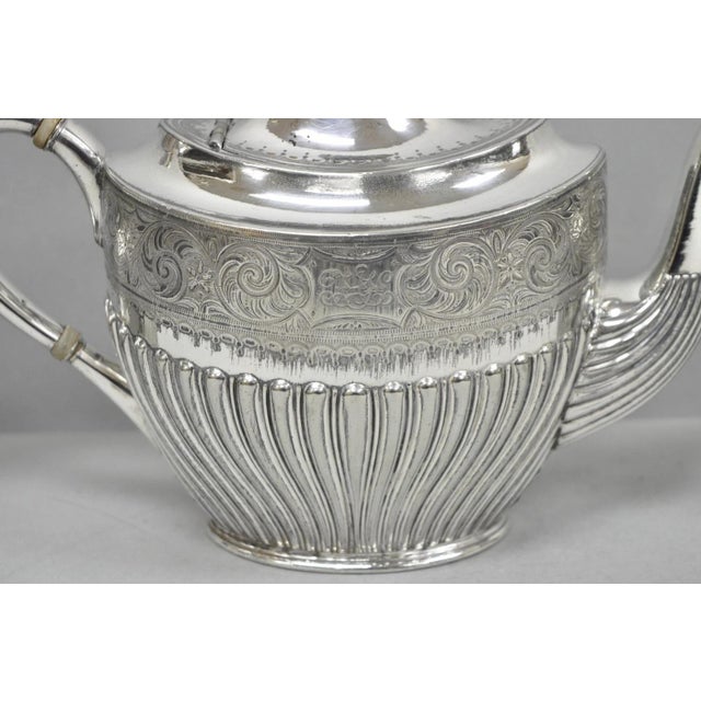 Antique James Dixon & Sons 4186 Victorian Silver Plated Tea Service Set - 4 PCS For Sale - Image 9 of 16