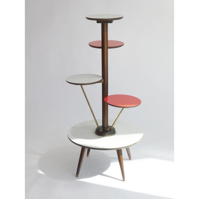 Mid-Century Red and White 4-Tier Plant Stand from Ilse Möbel, Germany, 1960s For Sale - Image 4 of 11