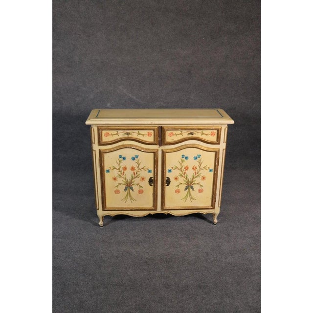 Paint Decorated Continental Italian Foyer Cabinet Console Table Buffet For Sale - Image 11 of 11