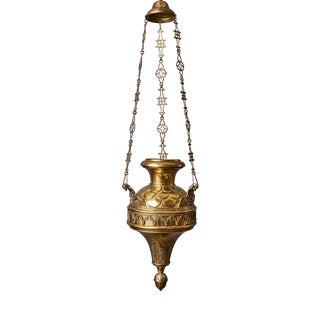 Neo-Gothic Hanging Temple Oil Lamp For Sale