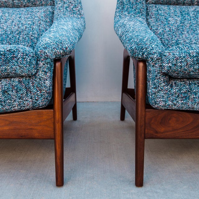 Iconic 1960s Folke Ohlsson for Dux Reclining Lounge Chairs With Ottoman For Sale - Image 13 of 18
