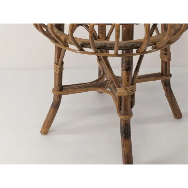 Franco Albini Riviera Stool in Bamboo and Rattan by Franco Albini, 1960 For Sale - Image 4 of 7