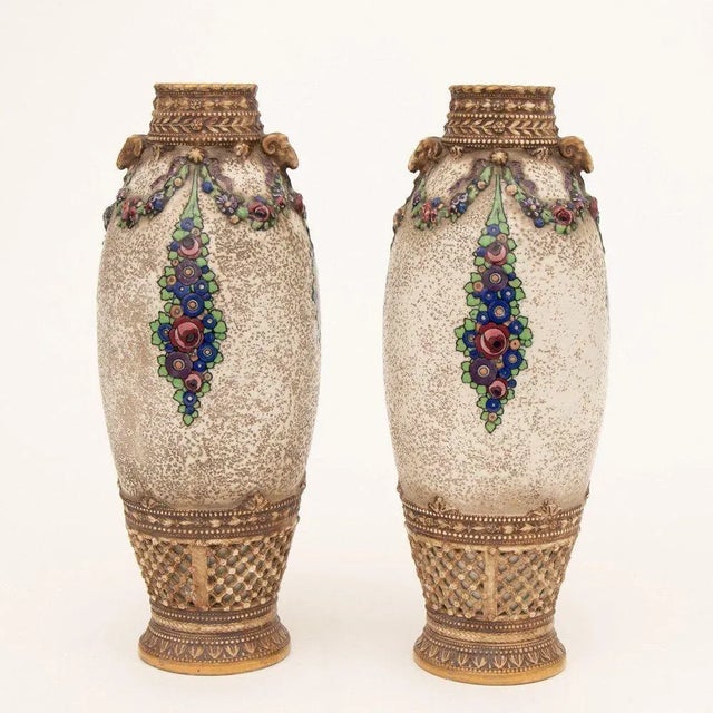 Austrian Secessionist Vases by Ernst Wahliss, 1920, Set of 2 For Sale - Image 10 of 10