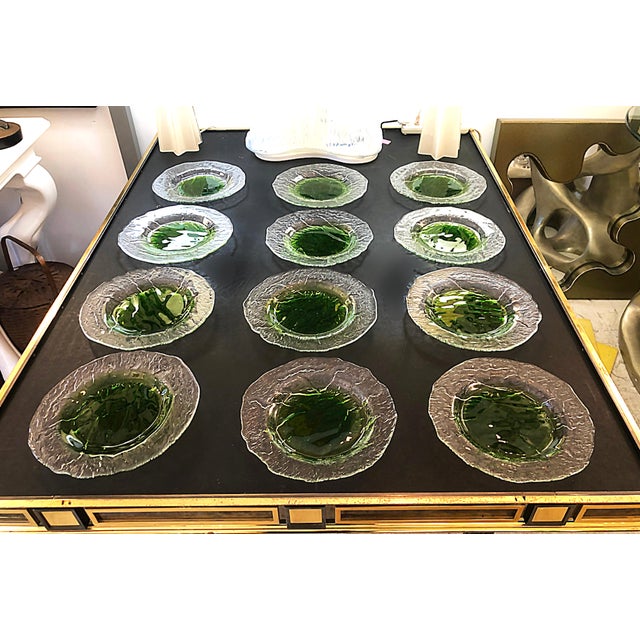 1970s 1970s Textured Glass Pertti Santalahti Humppila Kivi Dinner Plates, Set of 12 For Sale - Image 5 of 16