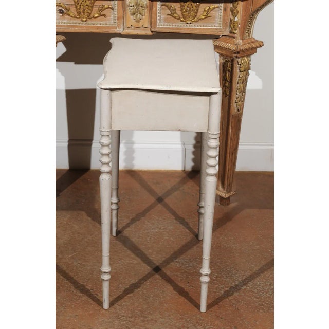 Mid 19th Century Swedish Painted Side Table with Single Drawer, Turned Legs and Serpentine Front For Sale - Image 11 of 12