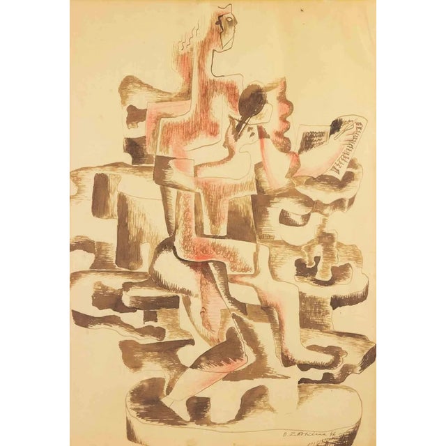 Ossip Zadkine, Untitled, Mixed Media Drawing, 1946 For Sale - Image 4 of 4