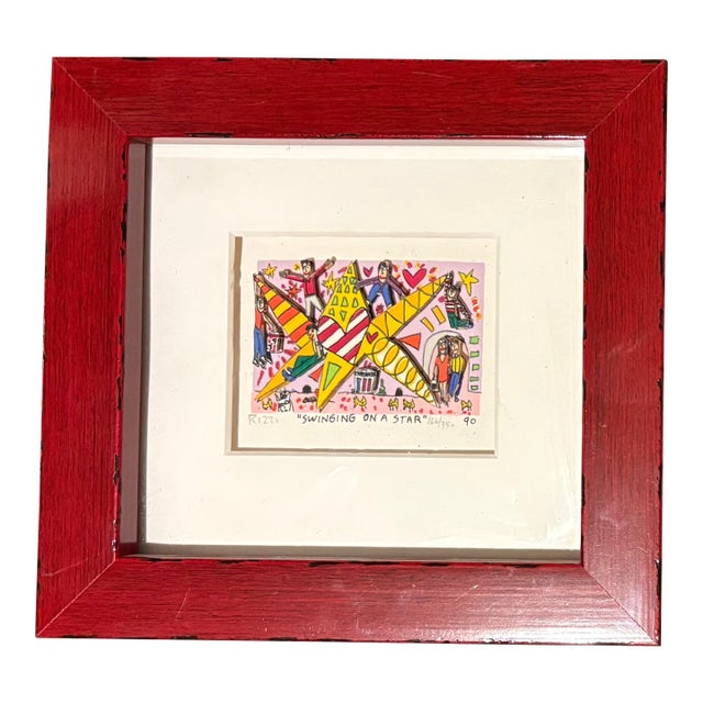 James Rizzi Limited Edition 3d Serigraph Signed and Editioned by Hand in Custom Frame For Sale