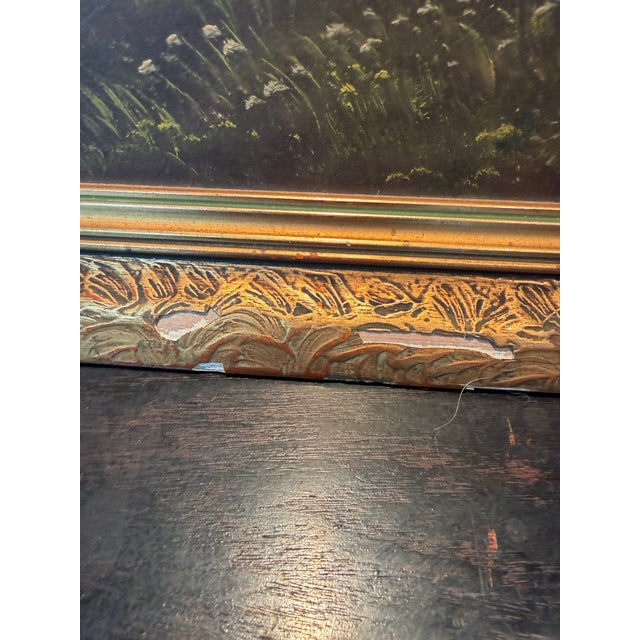 1960s Original Signed S. Gruber Watzman Mountain Oil Painting in Gold Gilt Frame For Sale - Image 9 of 12