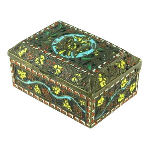 1800's Greek Celled Constantinople Patriarchate Enamel Bronze Box
