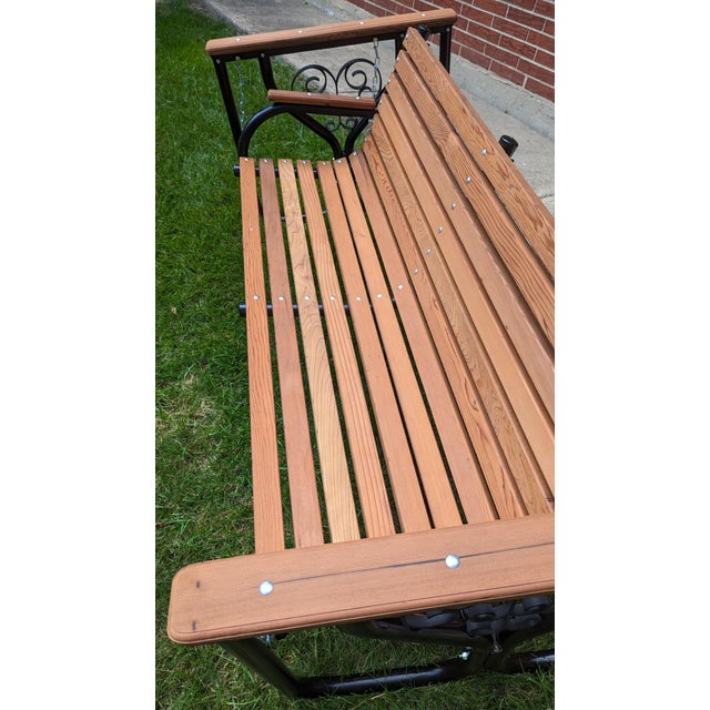 Vintage Cedar Wood Bench Swing Chairish
