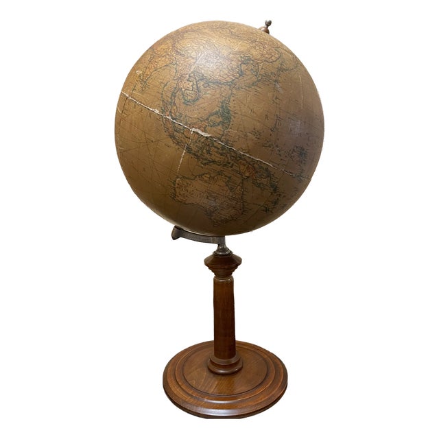 Antique German Earth Globe by Dietrich Reimers, Berlin, 1920 For Sale