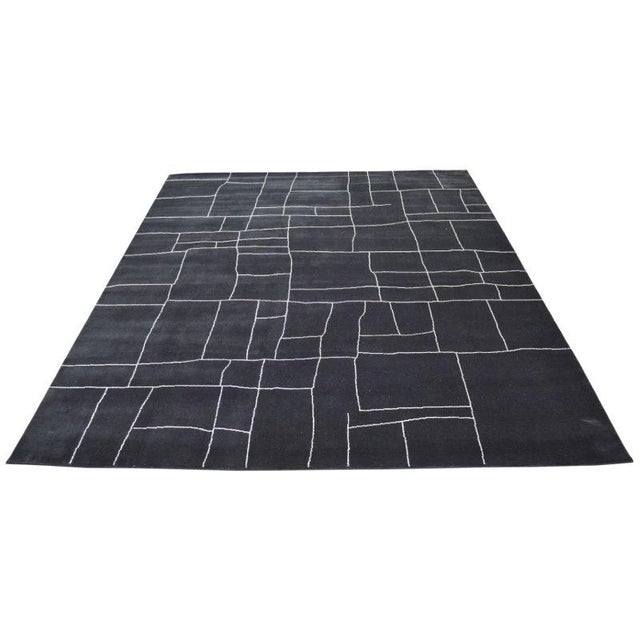 2000 - 2009 Moroccan Beni Ourain Hand Knotted Wool Rug, 9'2''x12'2' For Sale - Image 5 of 6