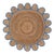 French Blue Round Jute Scallop Rug - 6'x6' For Sale